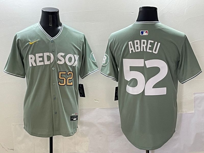 Men Boston Red Sox #52 Abreu Green Joint Name Game Nike 2025 MLB Jersey style 4
